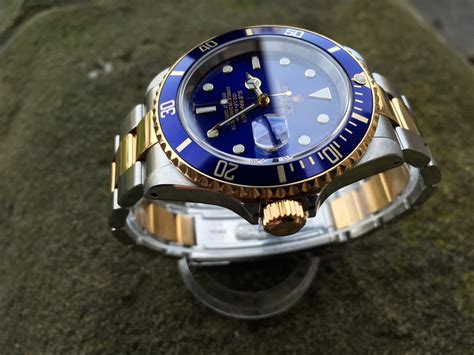 gold rolex with blue dial